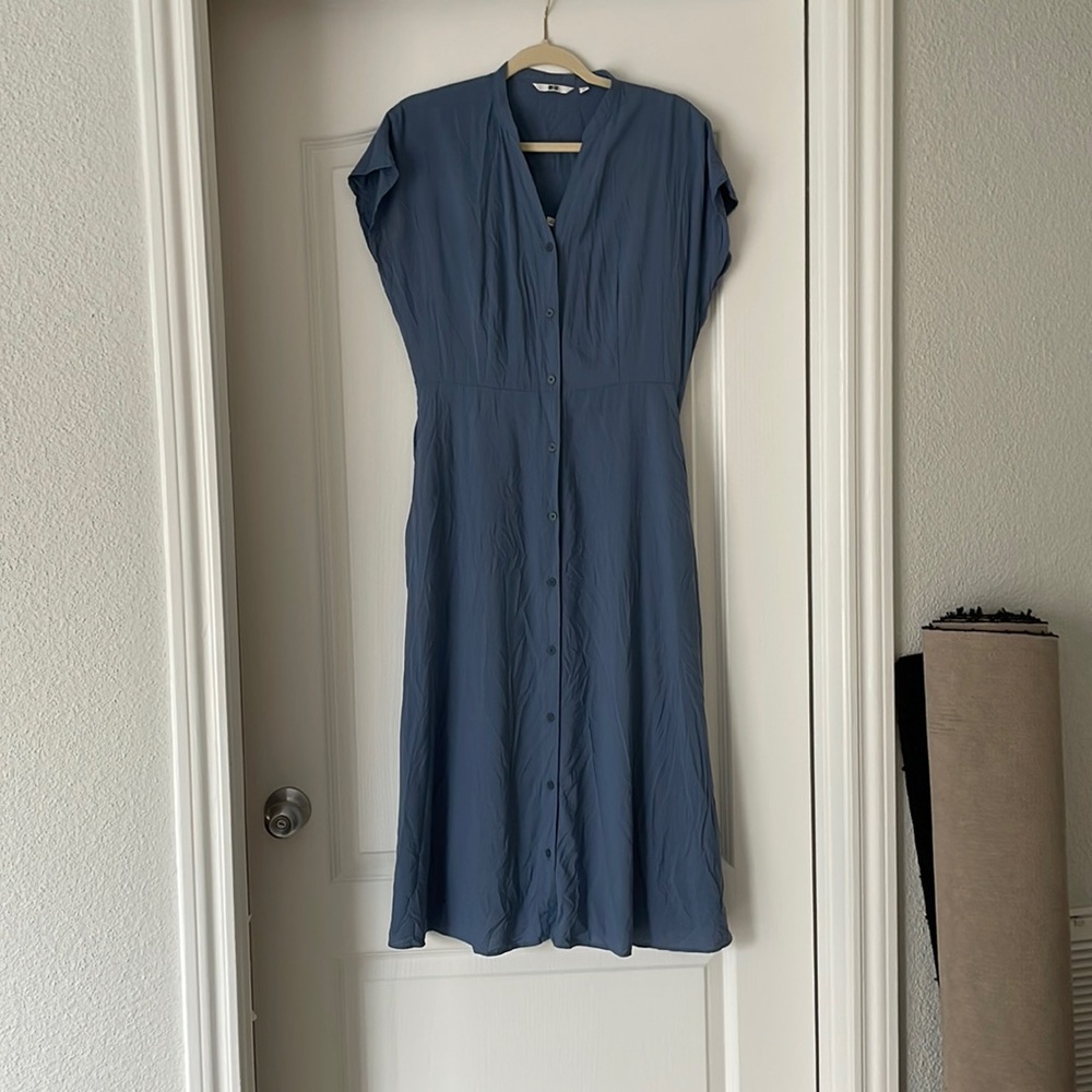 Uniqlo blue maxi dress